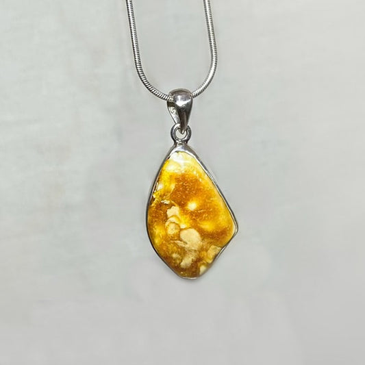 Freeform Butterscotch Amber Pendant
