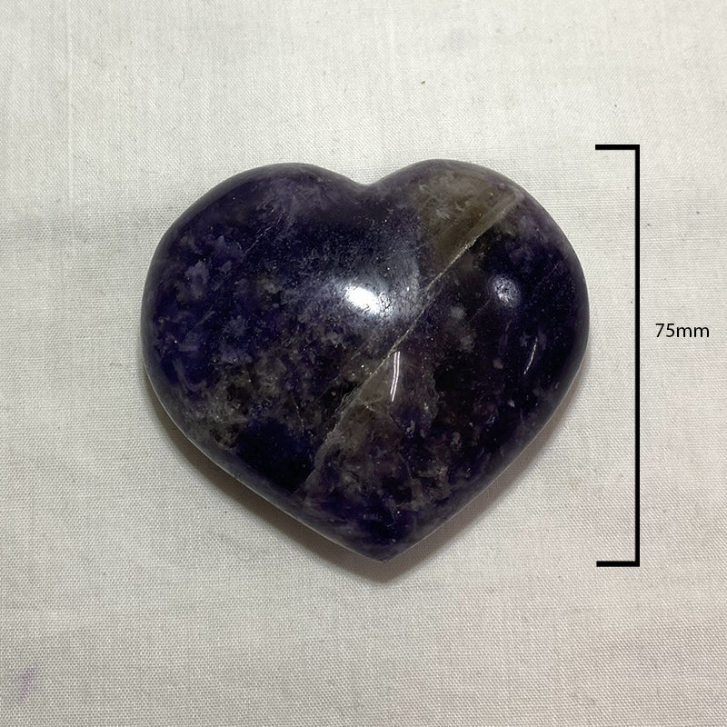 Lepidolite Quartz Carved Heart