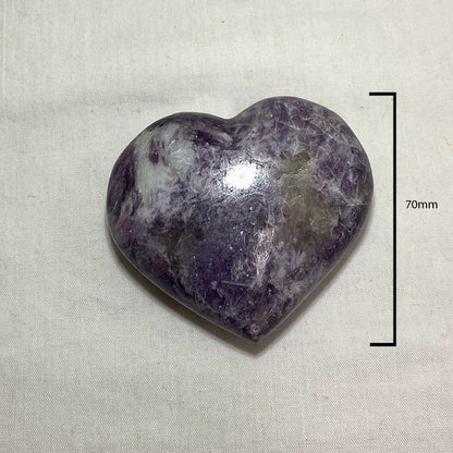 Lepidolite Quartz Carved Heart