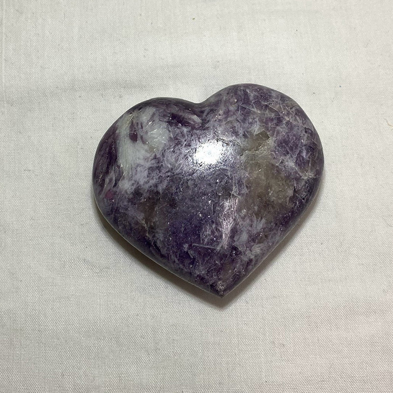 Lepidolite Quartz Carved Heart