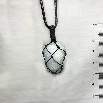Adjustable Corded Tumbled Aquamarine Necklace