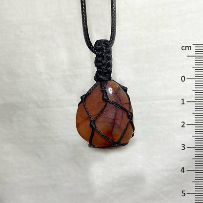 Adjustable Corded Tumbled Carnelian Necklace