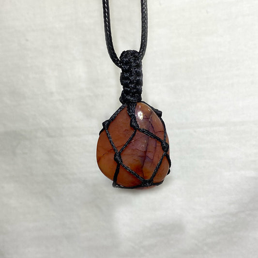 Adjustable Corded Tumbled Carnelian Necklace