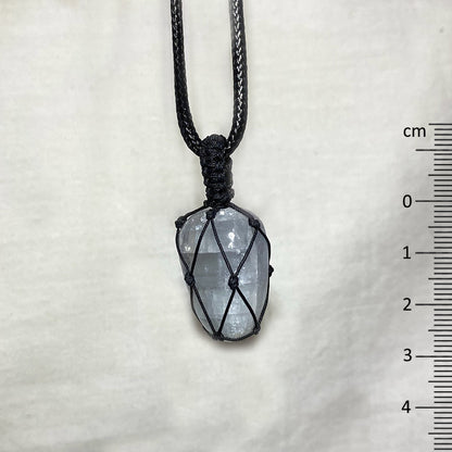 Adjustable Corded Tumbled Celestite Necklace