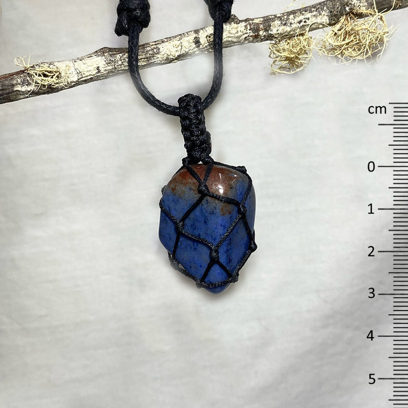 Adjustable Corded Tumbled Dumortierite Necklace