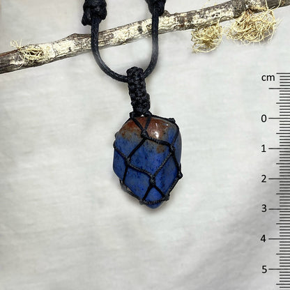 Adjustable Corded Tumbled Dumortierite Necklace
