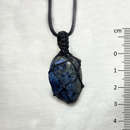 Adjustable Corded Tumbled Dumortierite Necklace