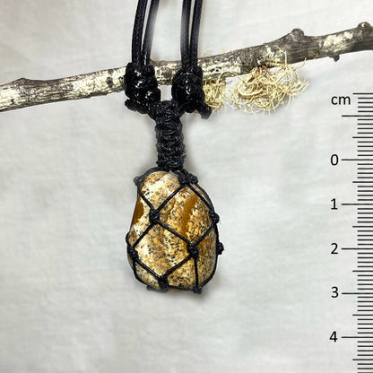 Adjustable Corded Tumbled Picture Jasper Necklace