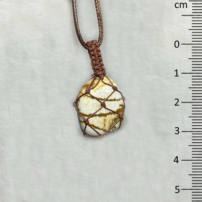 Adjustable Corded Tumbled Picture Jasper Necklace