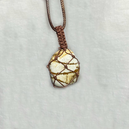 Adjustable Corded Tumbled Picture Jasper Necklace