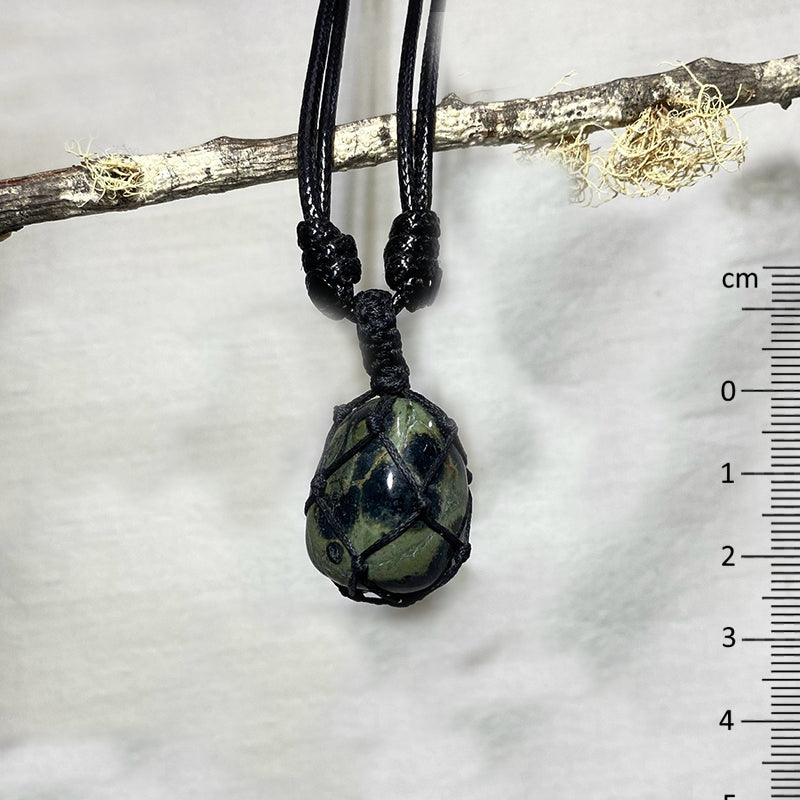 Adjustable Corded Tumbled Kambaba Jasper Necklace