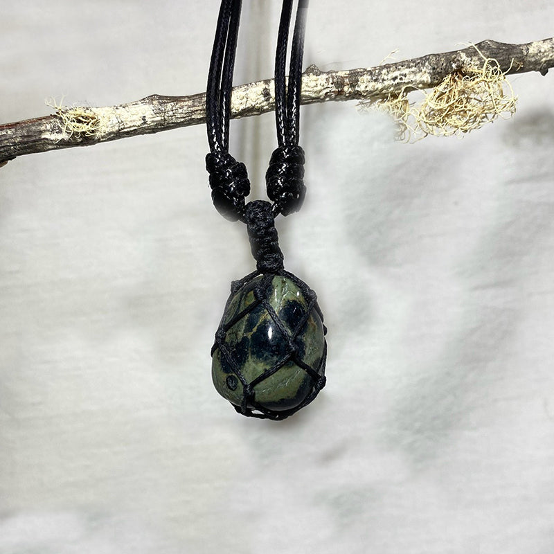 Adjustable Corded Tumbled Kambaba Jasper Necklace