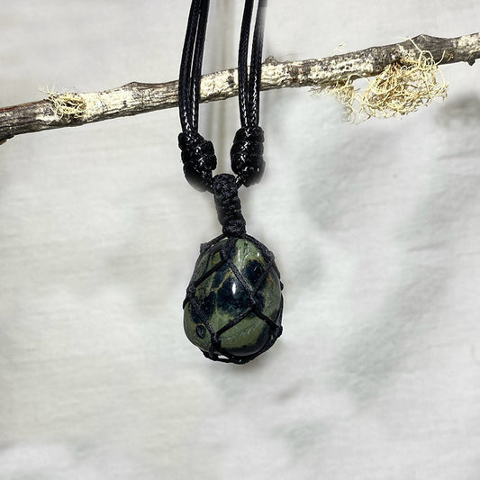 Adjustable Corded Tumbled Kambaba Jasper Necklace