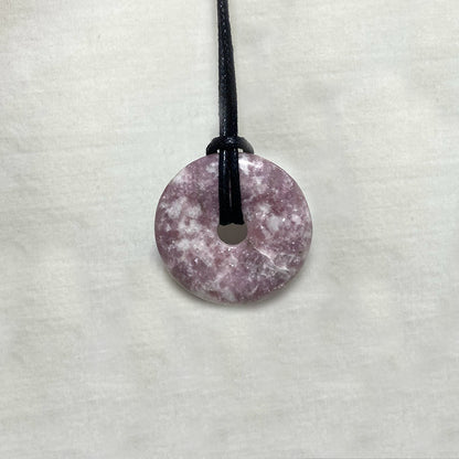 Adjustable Corded Round Lepidolite Necklace