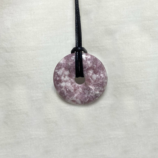 Adjustable Corded Round Lepidolite Necklace