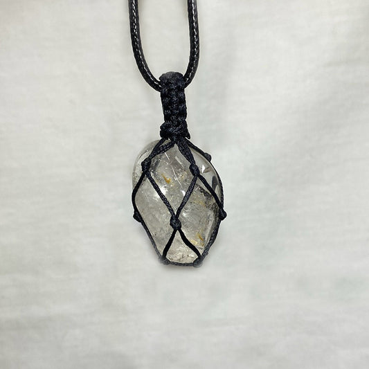 Adjustable Corded Tumbled Blue Topaz Necklace
