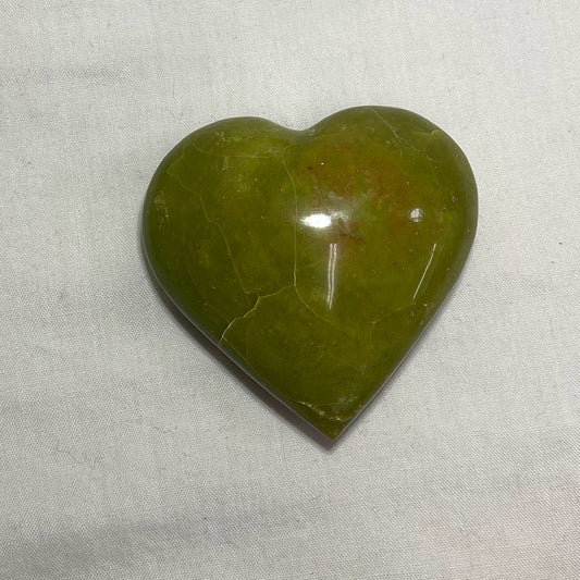 Green Opal Carved Heart