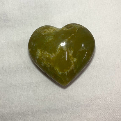 Green Opal Carved Heart