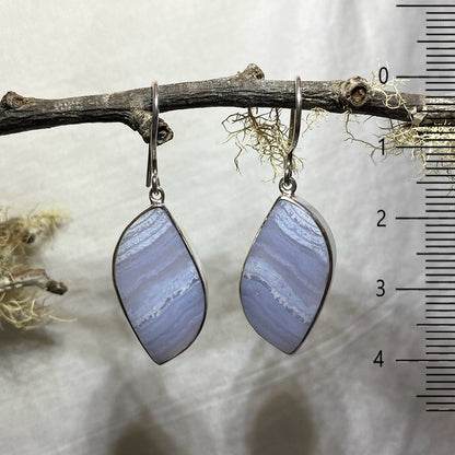 Freeform Blue Lace Agate Earrings