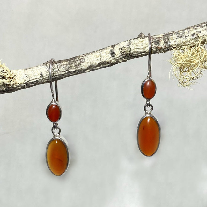 Round & Oval Carnelian Earrings