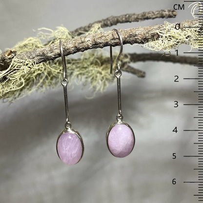 Oval Shaped Kunzite Earrings