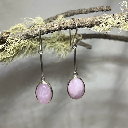 Oval Shaped Kunzite Earrings