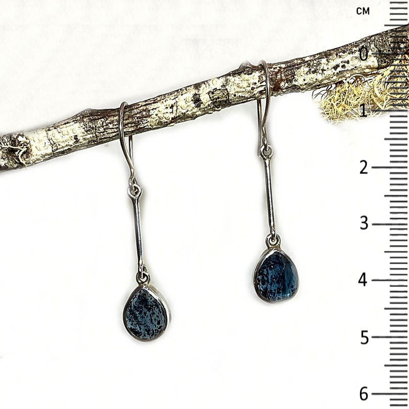 Faceted Teardrop Ocean Kyanite Earrings