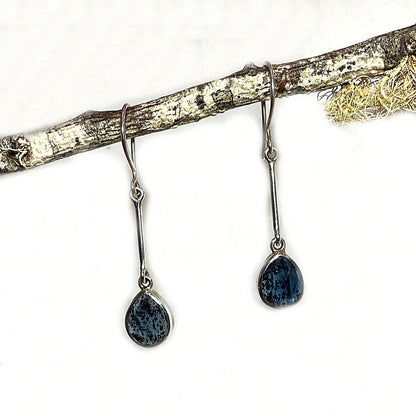 Faceted Teardrop Ocean Kyanite Earrings