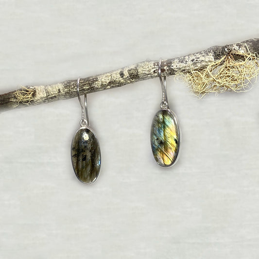 Oval Labradorite Earrings
