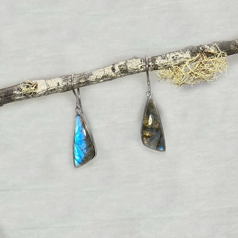 Triangle Labradorite Earrings