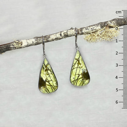 Teardrop Green Opal Earrings