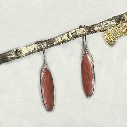 Oval Rhodocrosite Earrings