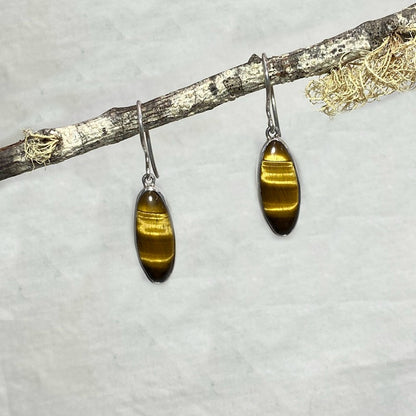 Oval Tigers Eye Earrings