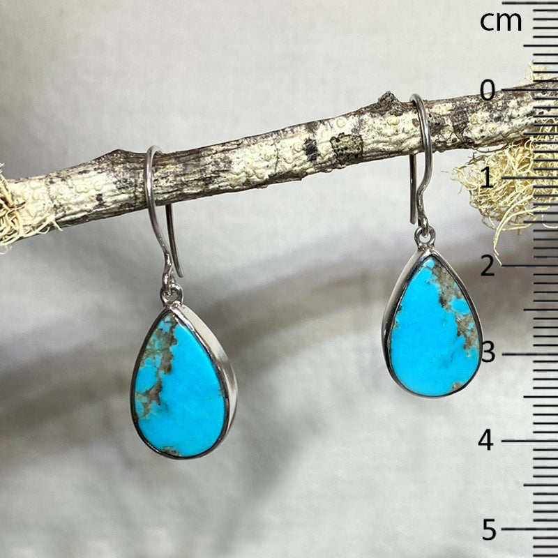 Teardrop Kingman Turquoise Earrings