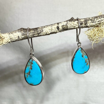 Teardrop Kingman Turquoise Earrings