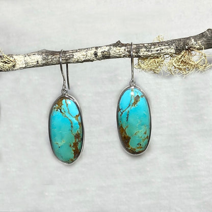 Oval Kingman Turquoise Earrings