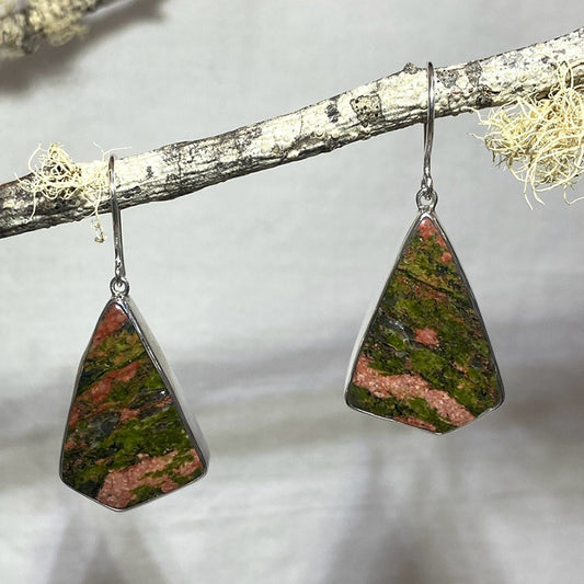 Freeform Unakite Earrings