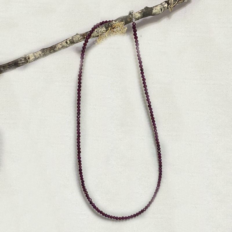 Faceted Beaded Pyrope Garnet Necklace