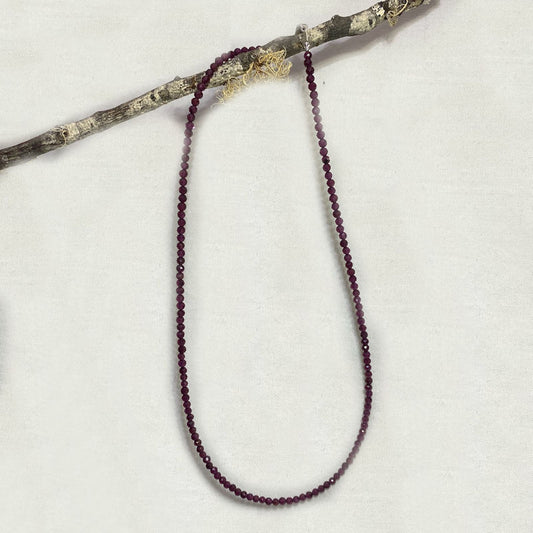 Faceted Beaded Pyrope Garnet Necklace