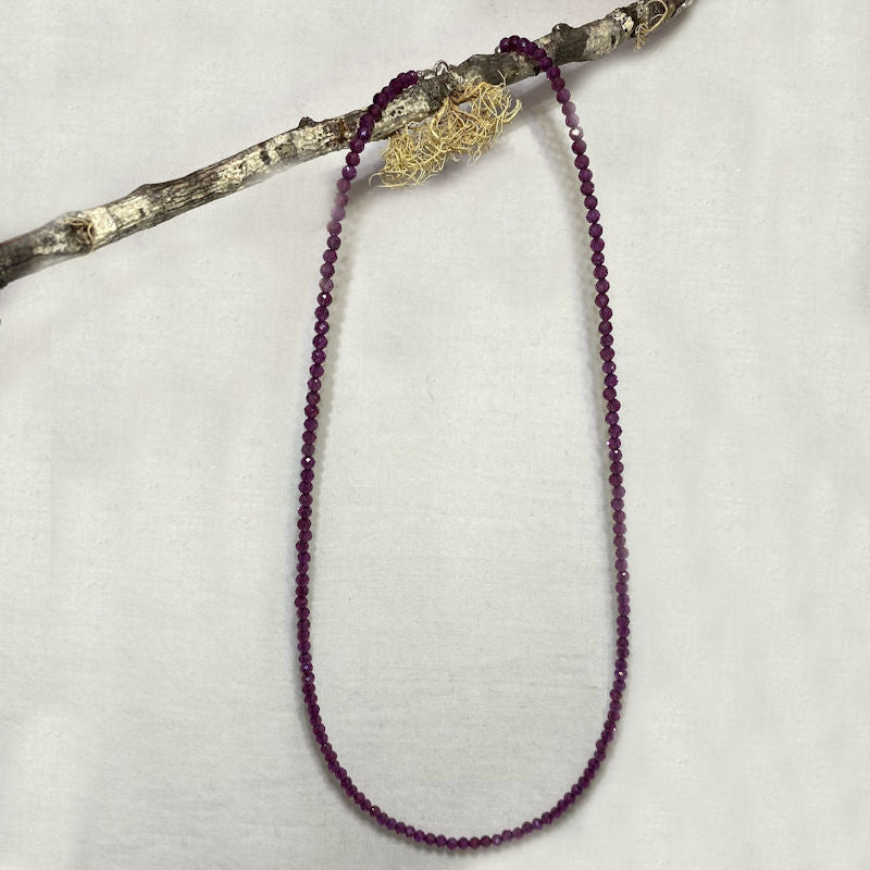 Faceted Beaded Pyrope Garnet Necklace