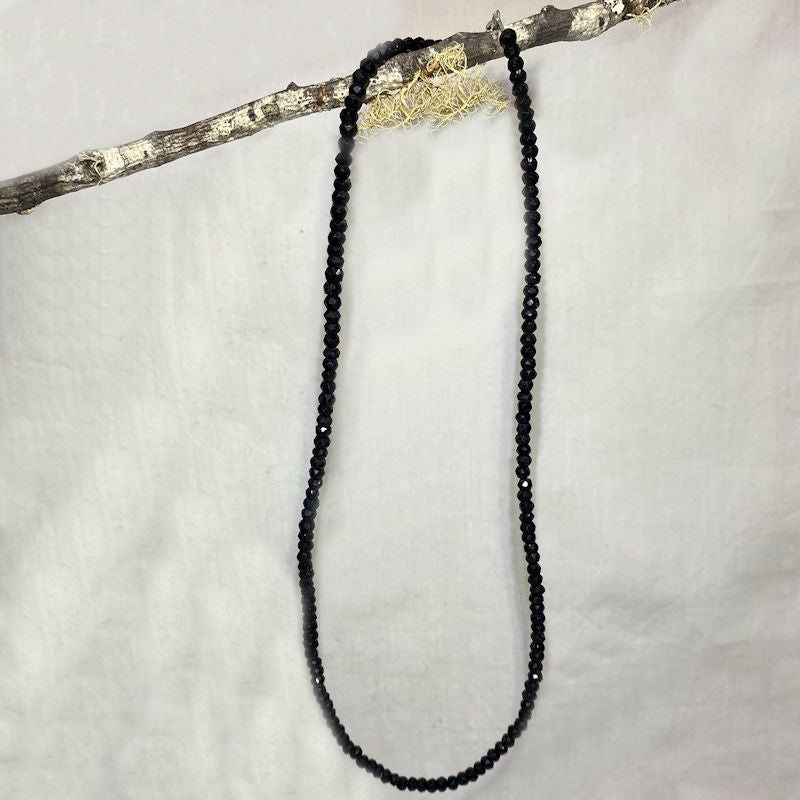 Faceted Beaded Black Tourmaline Necklace