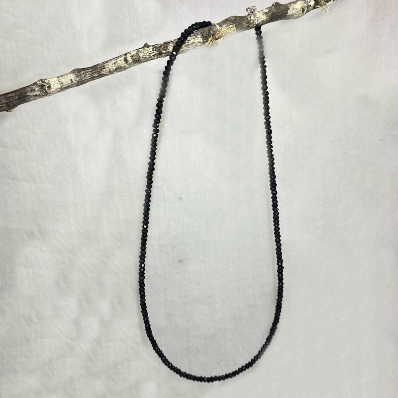 Faceted Beaded Black Tourmaline Necklace