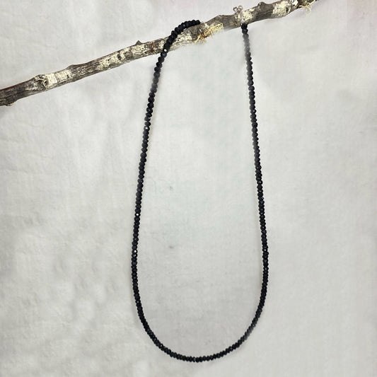 Faceted Beaded Black Tourmaline Necklace