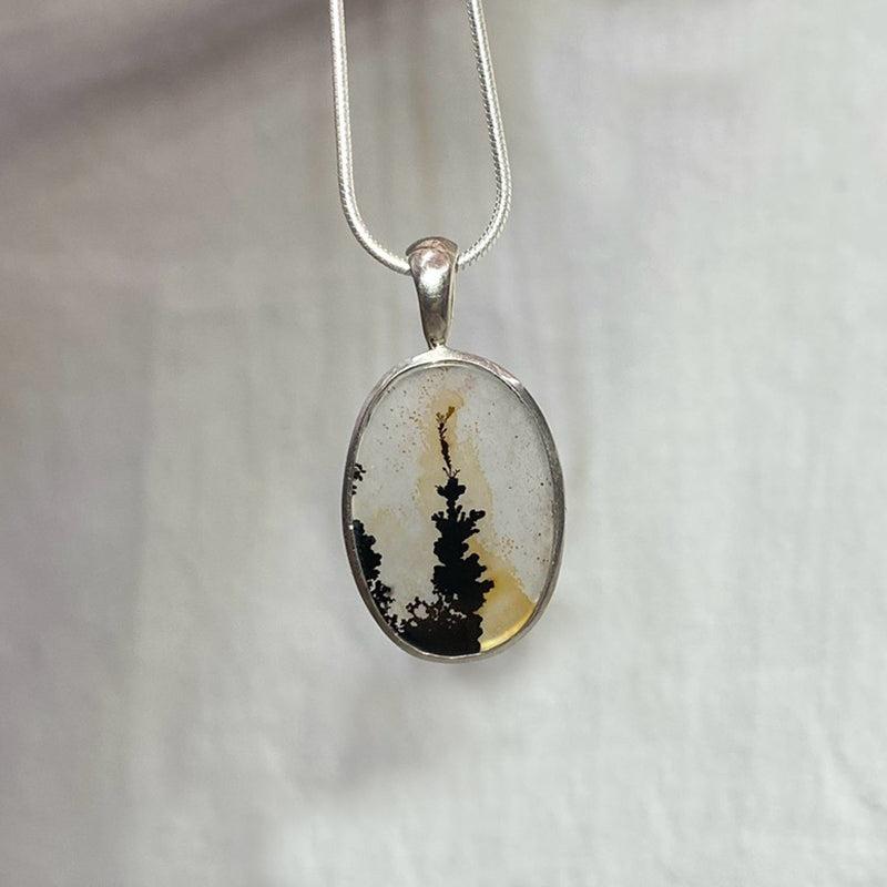 Oval Dendritic Agate Pendant