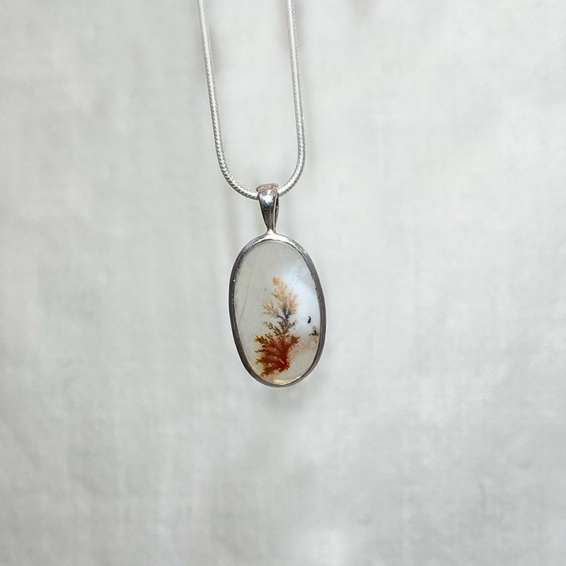 Oval Dendritic Agate Pendant