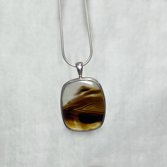 Square Montana Agate Pendant