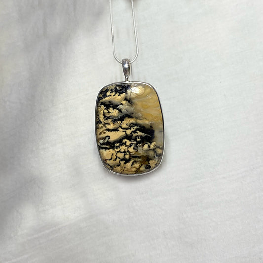 Rectangle Dendritic Tiger Agate Pendant