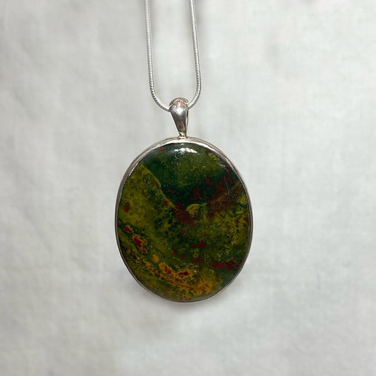 Oval Bloodstone Pendant