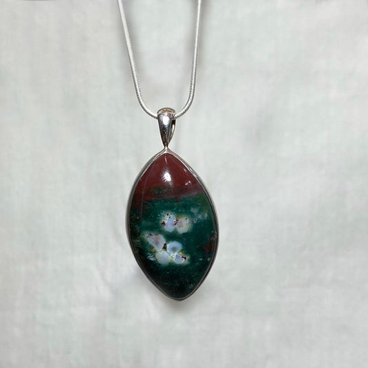 Leaf Shaped Bloodstone Pendant