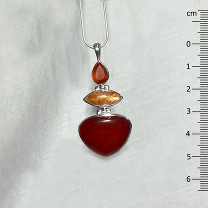 Combination Sunstone & Carnelian Pendant